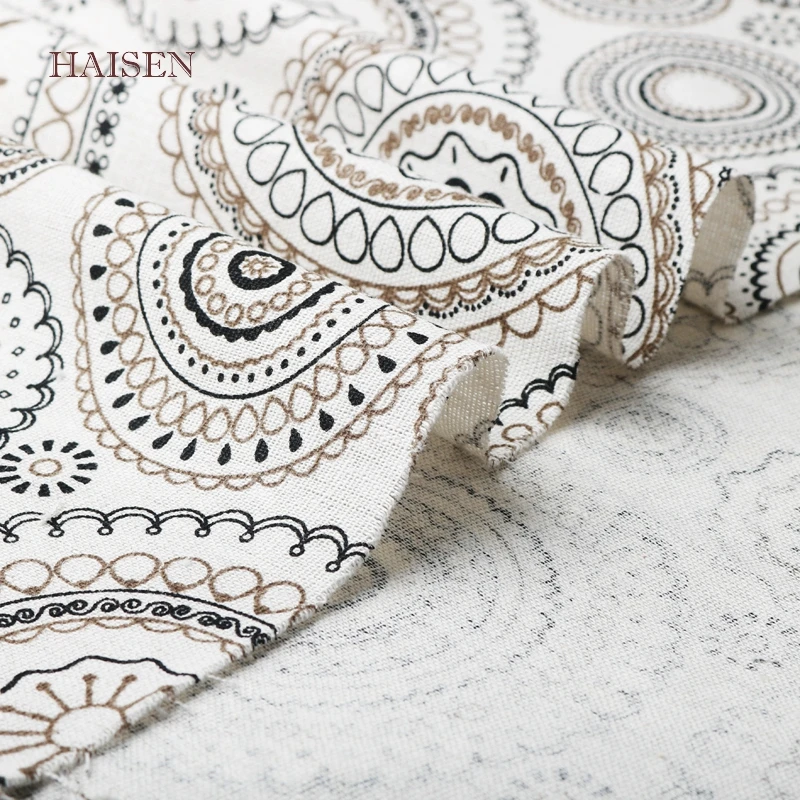 Ткань из хлопка и льна с принтом для домашнего текстиля сделай сам шитье квилтинг