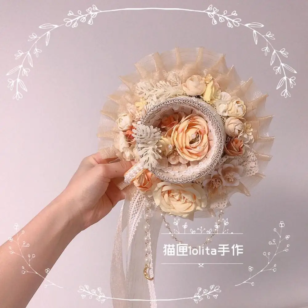 Головной убор ручной работы в стиле &quotЛолита&quot кружевная шляпа с цветами
