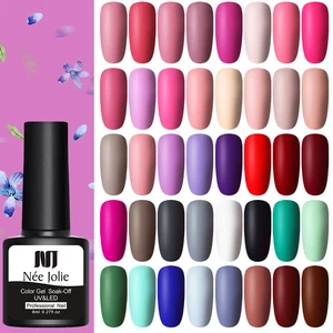 NEE JOLIE 8 мл матирующий Гель-лак отмачиваемый УФ-Гель-лак Одноцветный стойкий гель для дизайна ногтей матовый верхний слой