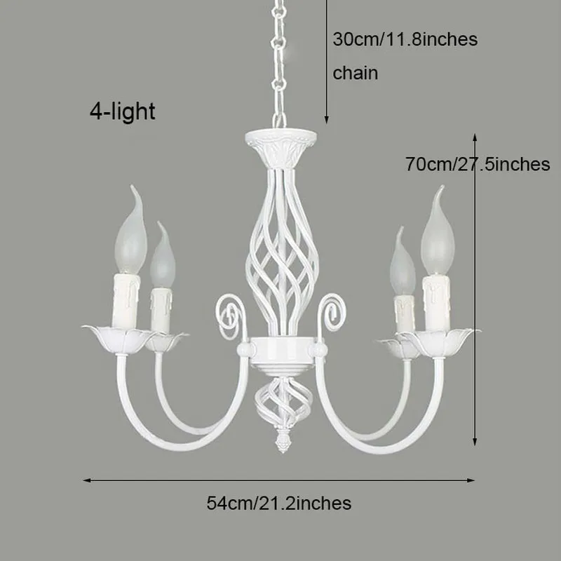 

European style E14 bulbs iron Chandeliers living room white lamps modern Chandelier lighting led lustre lighting lamps WF1027