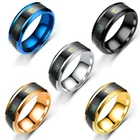 Температура кольцо Титан Сталь настроение чувства эмоции интеллигентая (ый) Температура чувствительного кольца прядильная цепь кольцо Для женщин Мужчины ювелирные изделия