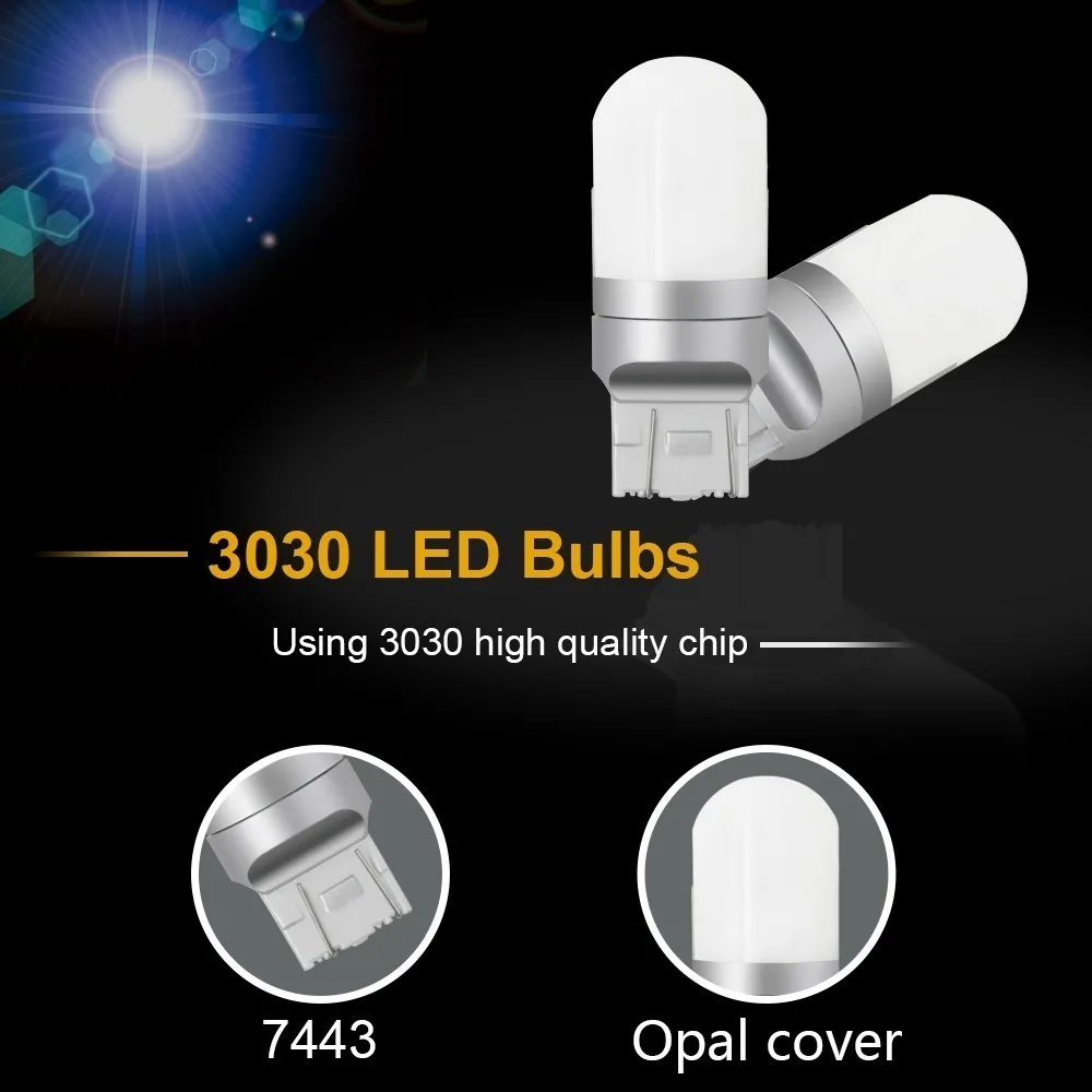 2 шт. автомобиля 7440 7443 светодиодный 9SMD 3030 светодиодный T20 W21W 1156 1157 3156 3157 светодиодный ламп для поворотов светильник, футболка с принтом "автомобиль" Стоп сигнал светильник