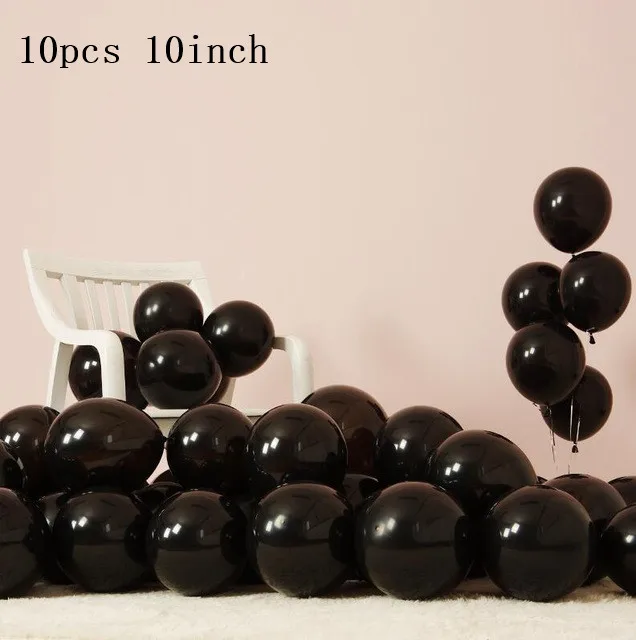 10pcs 10inch black Красные черные воздушные шары с буквой В Горошек сердца шары из латекса вечерние декоративный для Бэйби шауэра Минни Микки головы - Цвет: 10pcs 10inch black