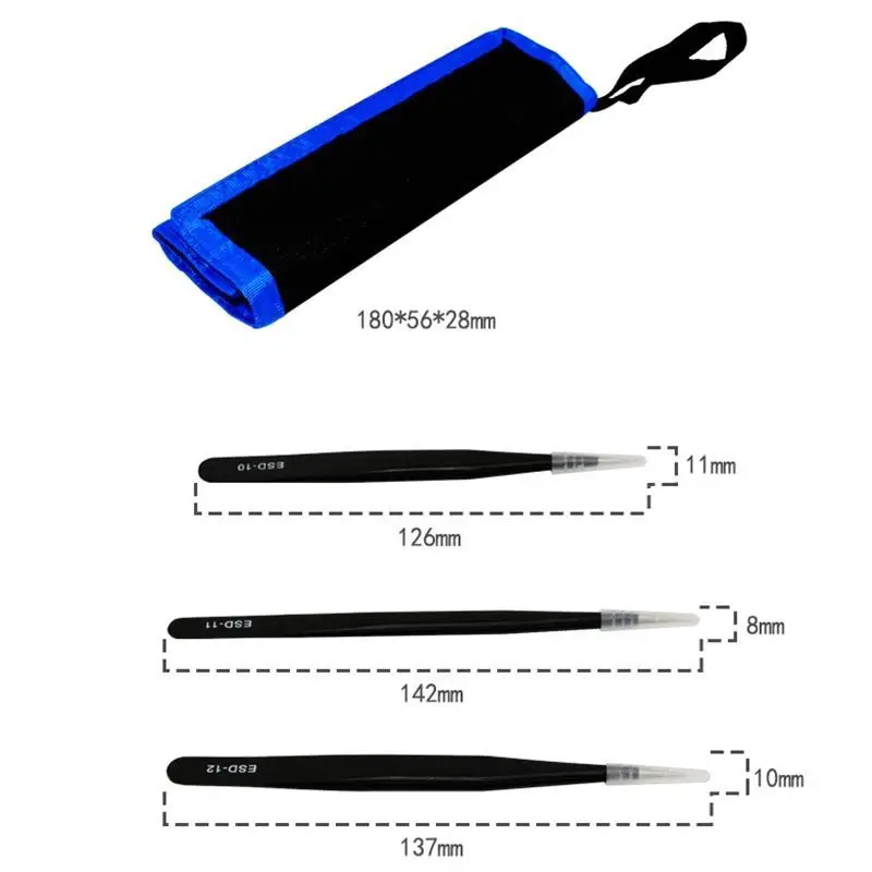 Geoeon 9 шт. набор антистатических пинцетов из нержавеющей стали для ремонта