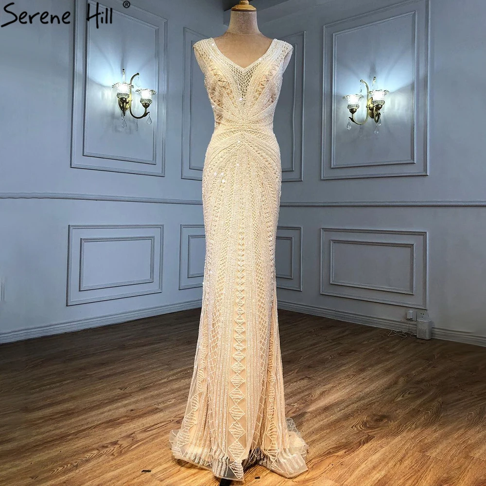 Бежевые Длинные вечерние платья Дубай дизайн кристалл без рукавов сексуальные