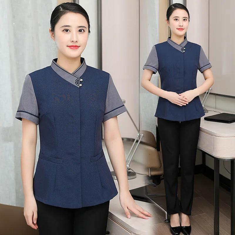 Комбинезон для уборки с короткими рукавами Летняя одежда женщин Домашняя отеля