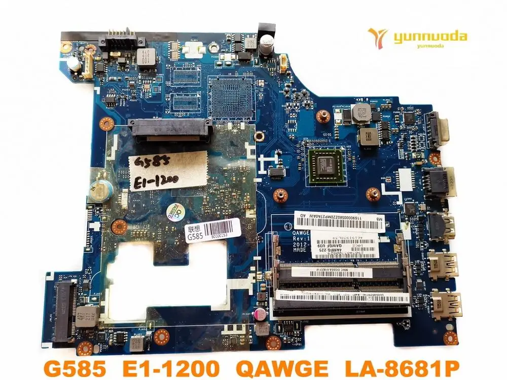 Оригинальный Для Lenovo G585 Материнская плата ноутбука E1-1200 QAWGE LA-8681P испытанное