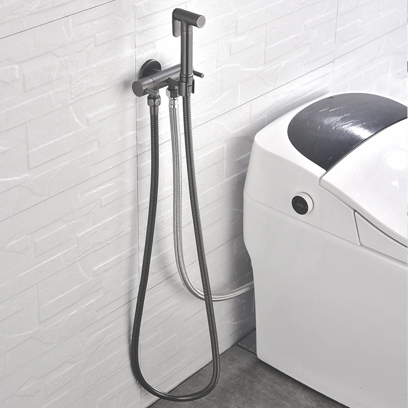 Bidets brass toilet sprayer faucet Chrome-plated Hand-held Wall-mounted Bathroom kitchen Faucet Bidet Sprayer With Hose | Обустройство