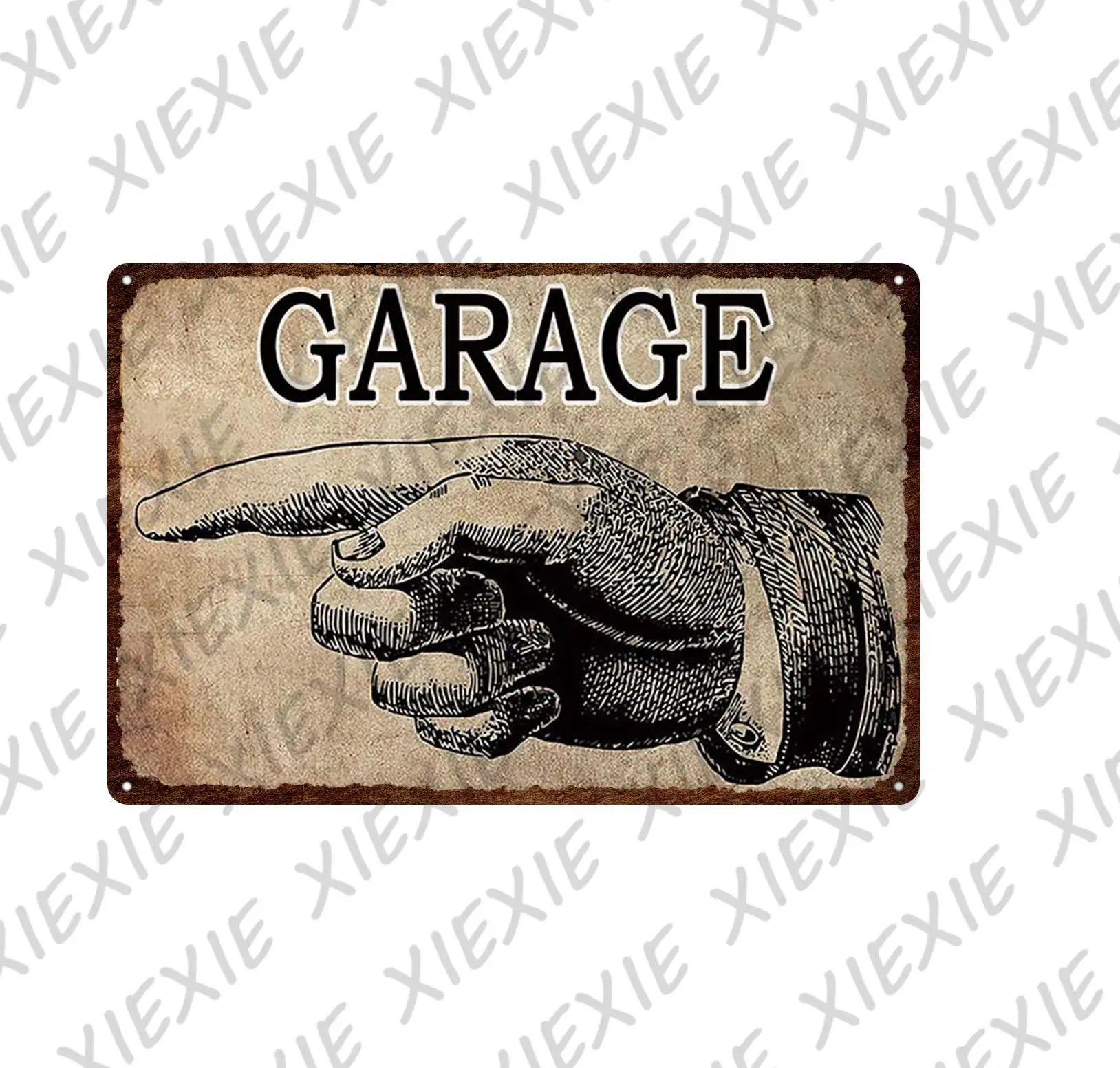 

Finger Pointing Metal Plate Directive Signs Tin Sign Iron Painting for Shop Laundry Office Restroom Garage Beach Decoration