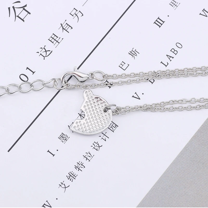 3 шт./компл. Best Friends Forever персик треснувшие передние сердце Цепочки и ожерелья серебро Цвет BFF ювелирные изделия! Креативные память прямые продажи