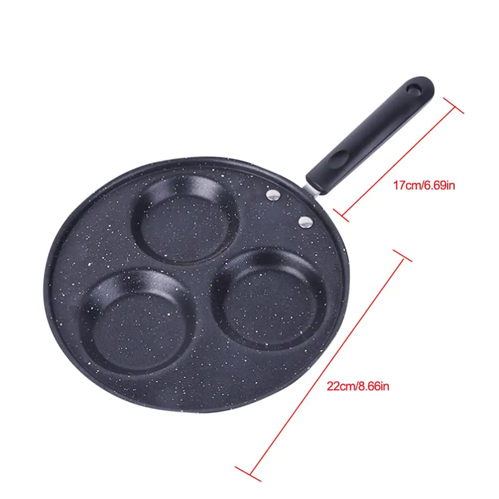 Четырехотверстная три сковорода для жарки с горшок утолщенной омлета