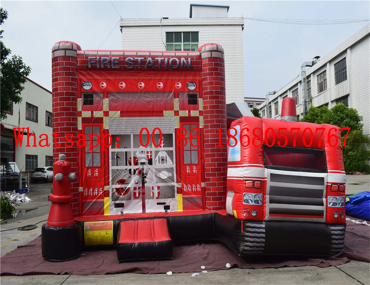 

Hot selling inflatable fire truck bouncing house jumping castle jumping combination