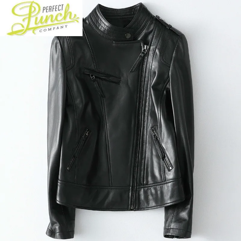 Sheepskin 100% Women's 2021 Coat Female Real Leather Jacket Women Clothes Motorcycle Slim HQ20-CJX19084A