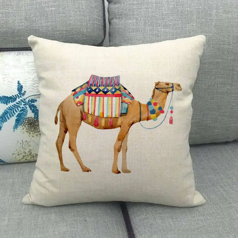 Наволочка для подушки серии Desert Animal льняная подушка в стиле взрыва верблюда дома