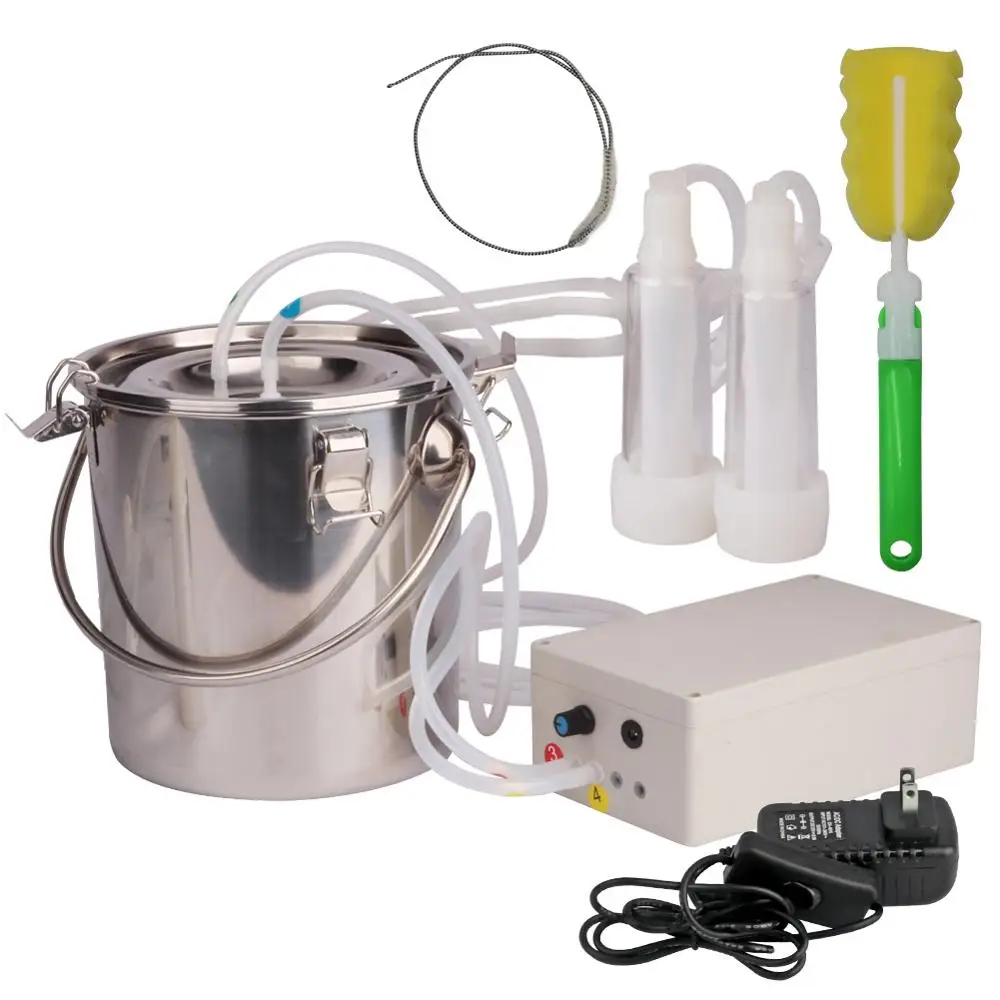 

5L Electric Pulsating Milking Machine Milk Bucket for Sheep Goat Stainless steel Milker Vacuum Pump Bucket 220V Milking Machines