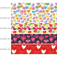 hot sale 1 25mm valentines day heart printed grosgrain ribbon