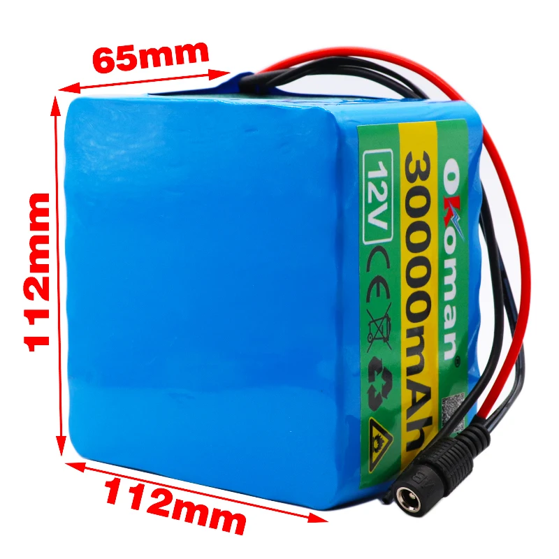 12V 30Ah 3S12P 12 6 V мощный литиевый аккумулятор для инвертора ксеноновая лампа