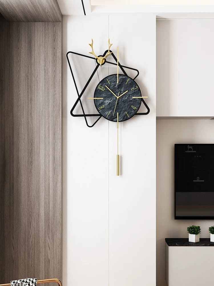 

MEISD Vintage Clock Pendulum Large Irregular Quartz Watch Unique Deer Home Decor Antique Horloge New Arrivals Free Shipping