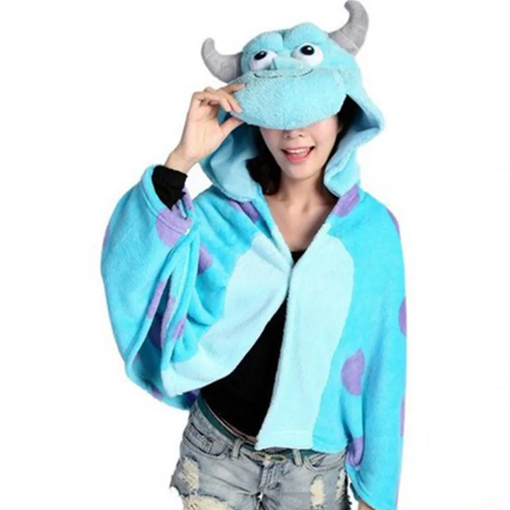 Теплая накидка из кораллового флиса с героями мультфильмов для офиса студентов