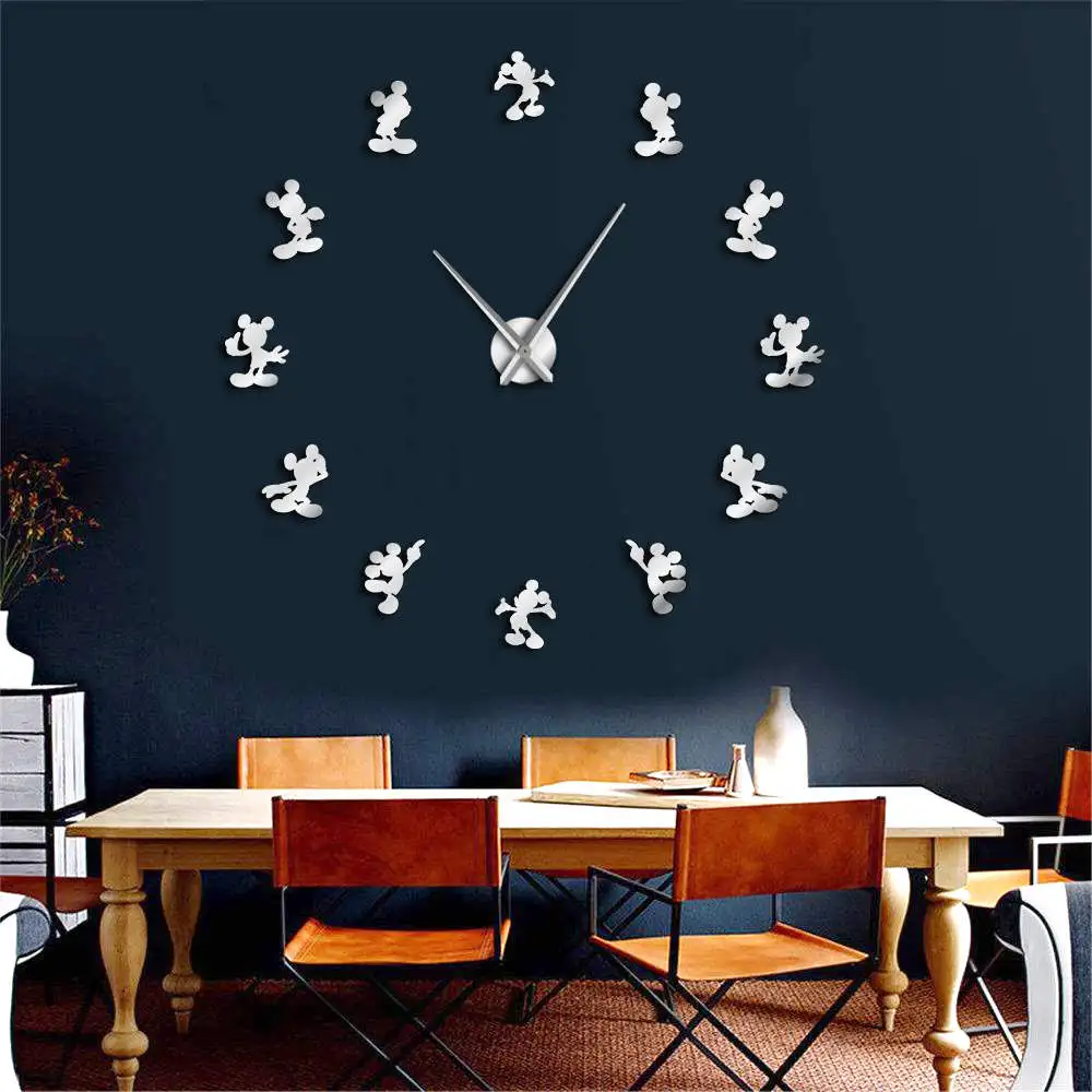 Мультяшная мышь DIY гигантские настенные часы мультфильм детская комната