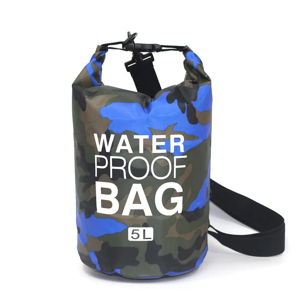 

2/5/10/15L Outdoor Waterproof Dry Bags Portable Rafting Diving Dry Backpack Bag Camouflage PVC Swimming Bags for River Trekking