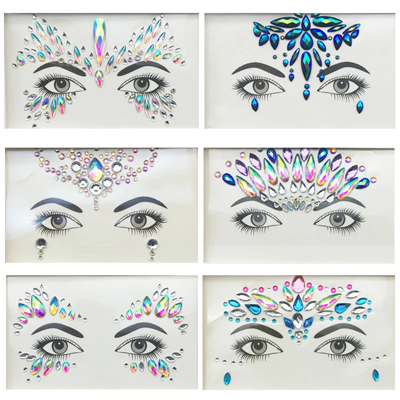 Драгоценные камни стразы для лица временная татуировка украшения фестиваля