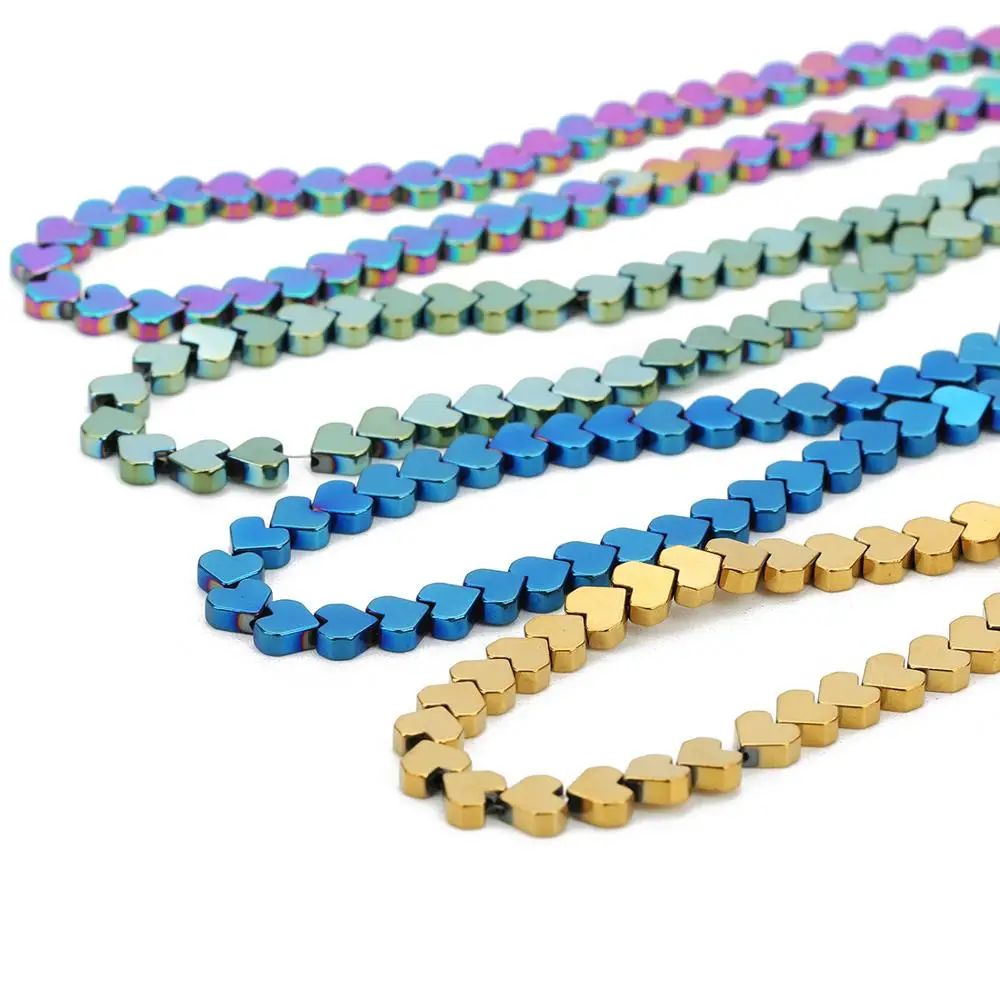 Натуральный камень Бусины сверкающие 4/6/8 мм Сердце Форма гематитовые бусины для