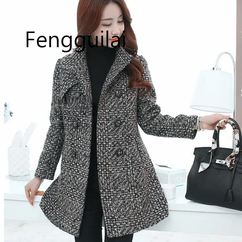 Новинка Женское шерстяное пальто зима 2019 осенняя мода элегантное для мамы
