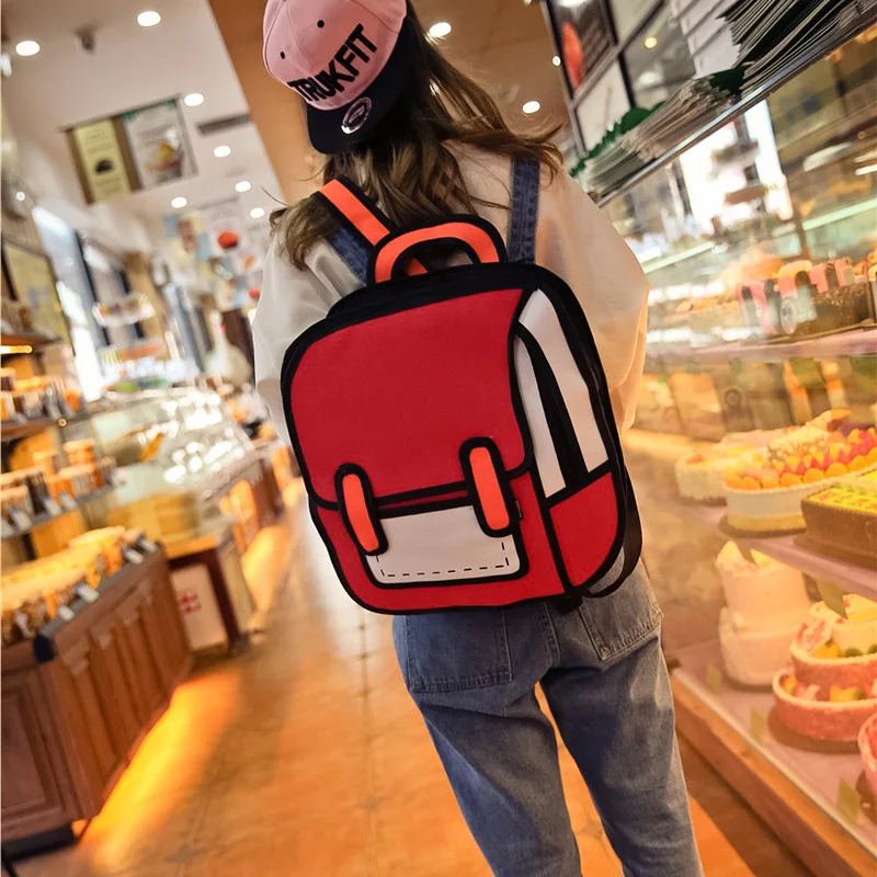 Женский рюкзак 2019 новая Корейская версия книги два юаня комиксы 2D мультфильм
