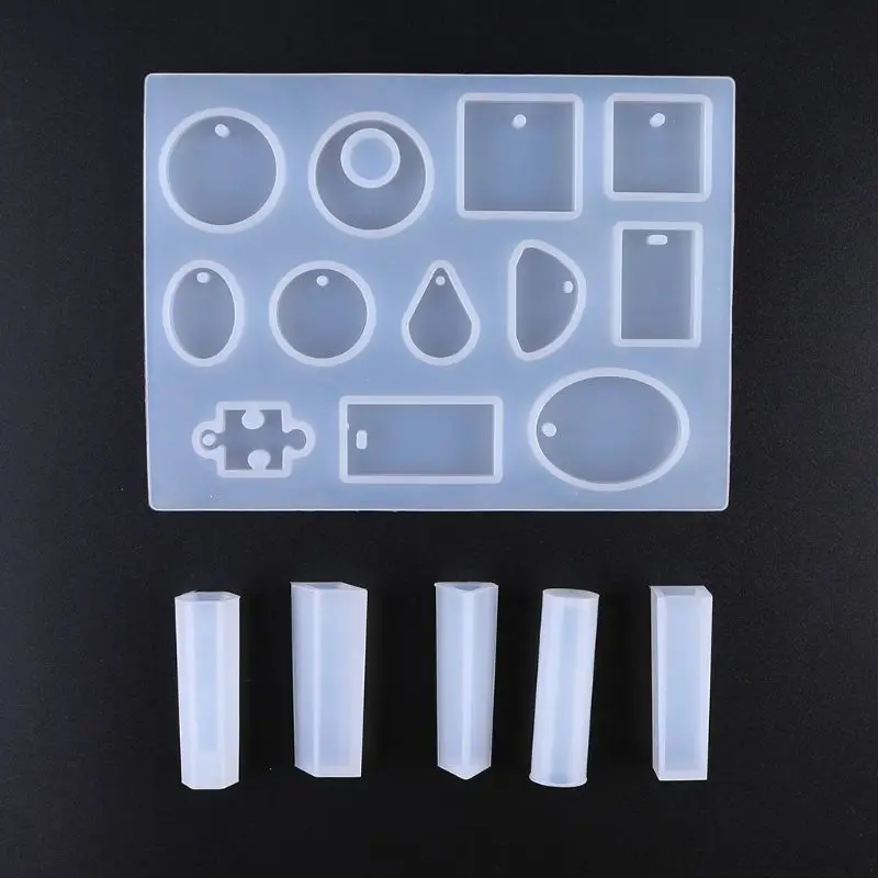 DIY Clay Epoxy Resin Mold Pendant Molds Set Silicone Rectangle Stone Cabochon Mould Jewelry Making Craft | Украшения и аксессуары