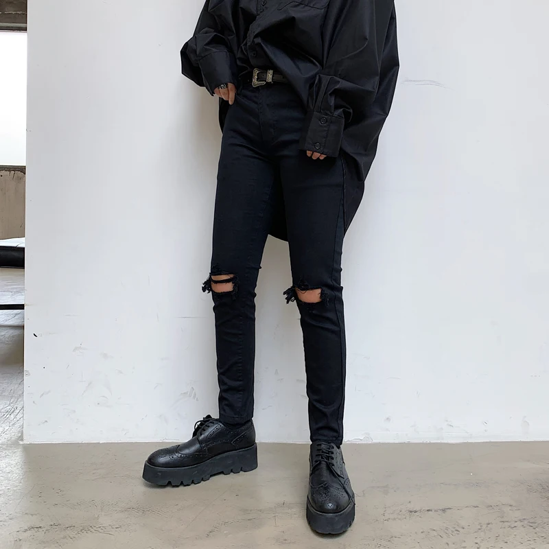 

Мужские летние повседневные брюки корейские дизайнерские Панталоны с отверстиями Hombre хип-хоп брюки хлопковые брюки для мужчин Уличная оде...