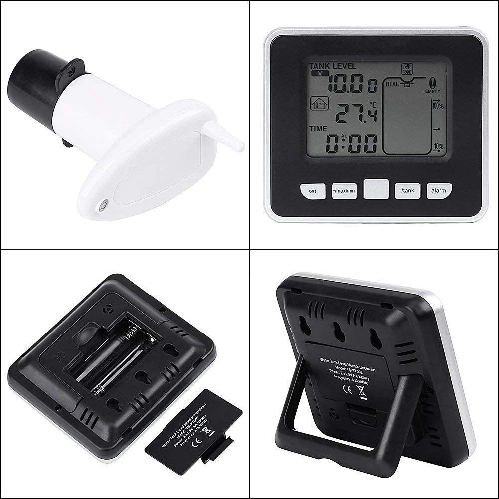 

Ultrasonic Tank Water Level Sensor Gauge LCD Liquid Temperature Display Monitor