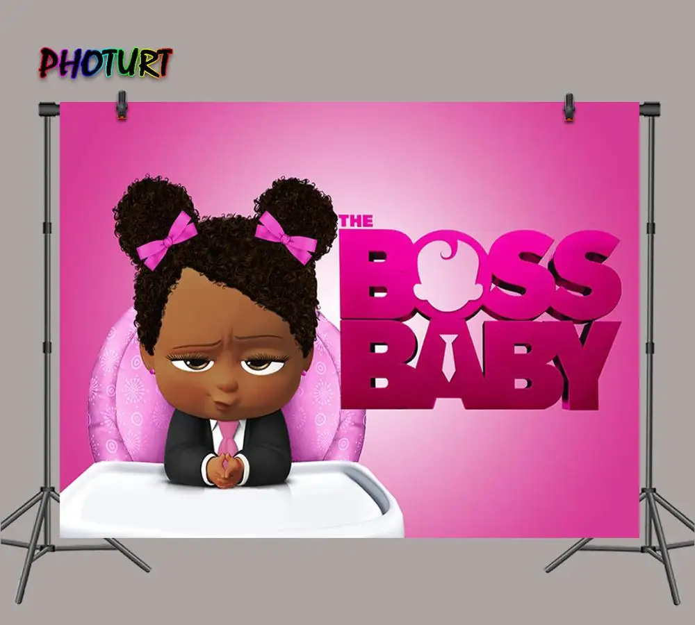 PHOTURT Baby Boss Girl фотофоны Shower 1 й День рождения розовый плакат виниловый реквизит для