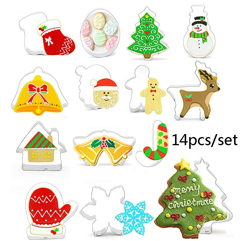 Набор рождественских формочек для печенья из нержавеющей стали фондан пирог 6/14/16