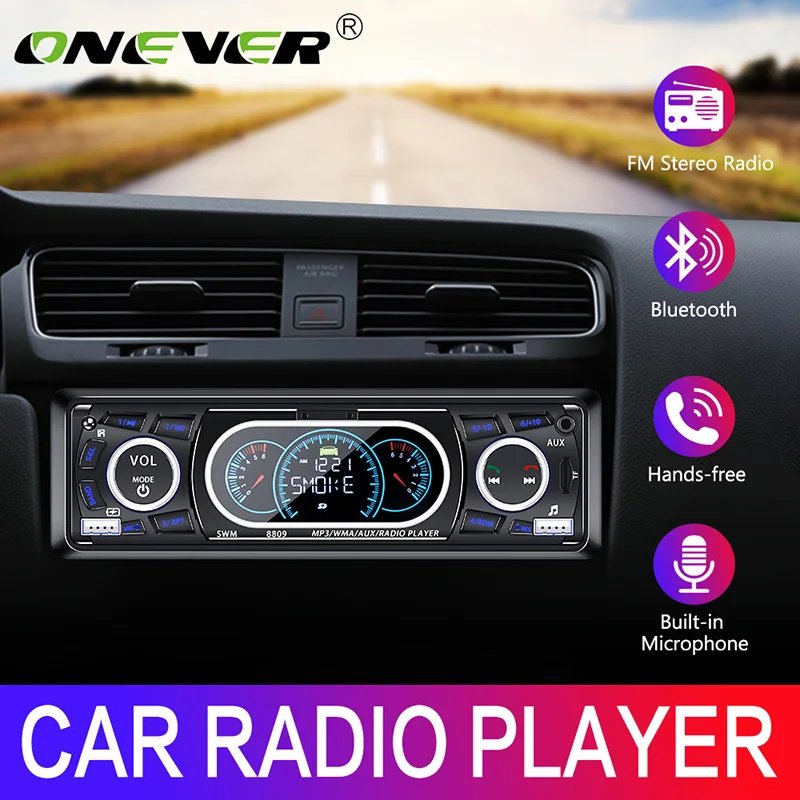 Автомагнитола Onever 1 Din 12 В Bluetooth ЖК дисплей|Автомобильные радиоприемники| |