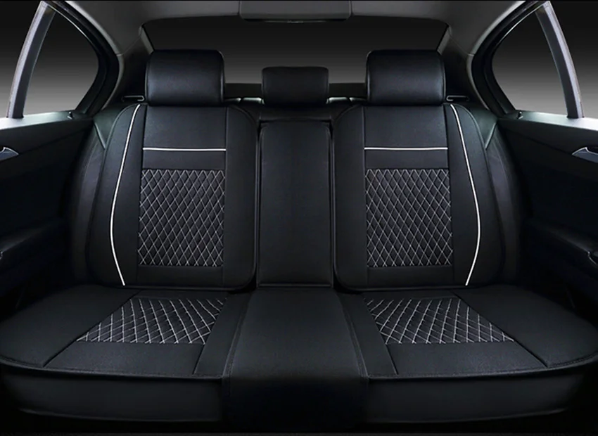 

5-Seat Car PU Leather Moon Covers Cushion Front+Rear Car Seat Cover Set for Peugeot Honda Civic Nissan Qashqai Car Accessories