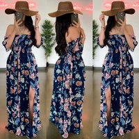 new summer fashion sexy ladies temperament fresh sweet home outdoor print dress chest wrapped