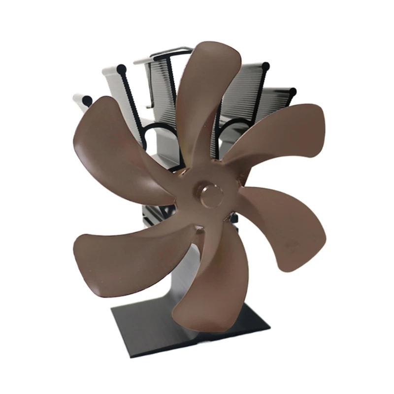 

6 Blades Heat Powered Stove Fan for Wood Log Burner Heater Fireplace Fuel Saving