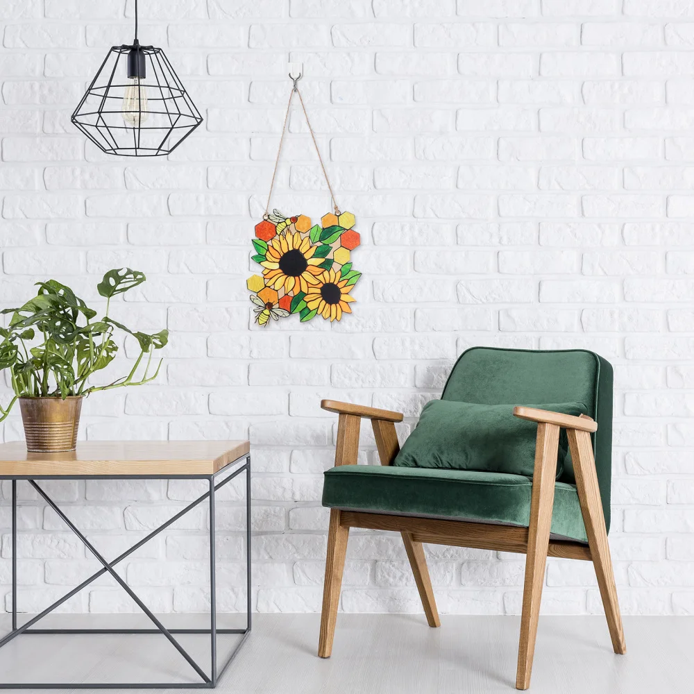 

1Pc Household Wall Hanging Decor Decorative Bee Pendant Window Pendant (Yellow)