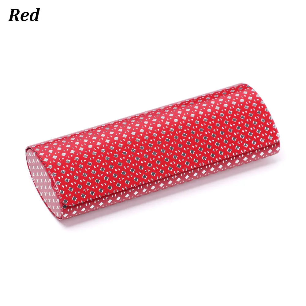 style2-red Новинка, модный Чехол для очков, унисекс, портативный, имитация дерева, зерно, солнцезащитные очки, коробка, очки для женщин, твердая, ручная работа, квадратная складная коробка для мужчин - Цвет: style2-red