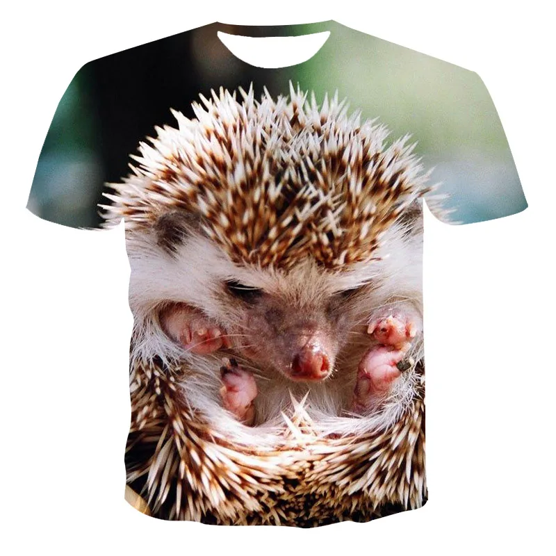 

2021 Summer New Men'S Casual Animal Print 3D Polyester O-Neck Short-Sleeved T-Shirt