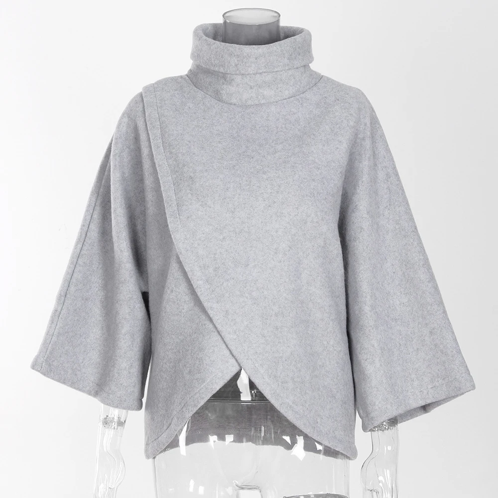 4 цвета S XL женское свободное пончо из шерсти летучая мышь зимнее теплое пальто