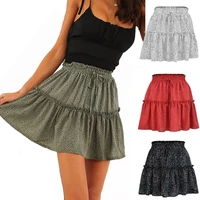 sexy women fashion high waist frills skirt for women chiffon half length skirt printed beach a short mini skirts new 2020