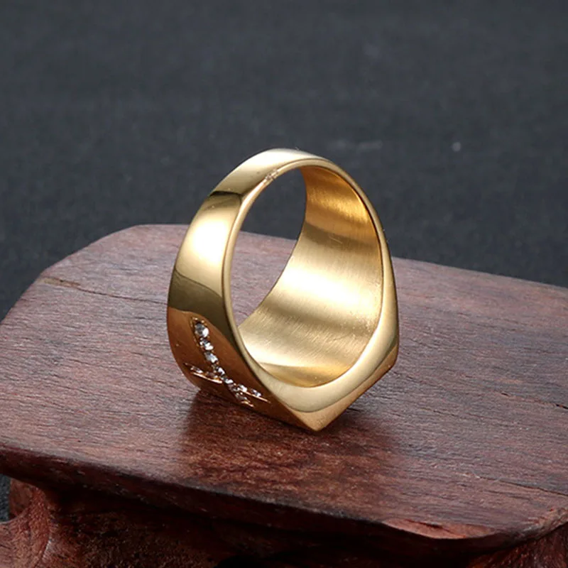 Mes signet кольцо крест Иисус суждение Циркон большие кольца золото оптовая торговля