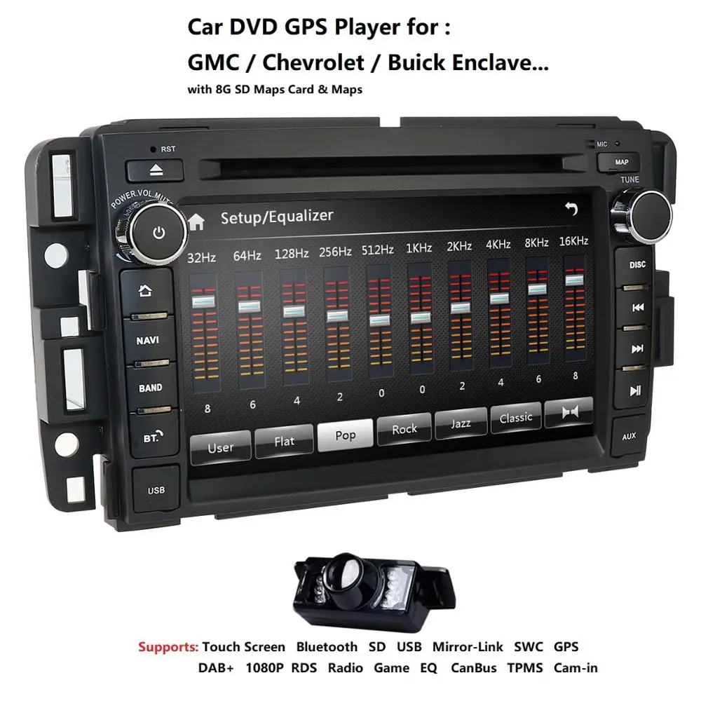 2 Din автомобильный стерео DVD-плеер GPS для GMC Yukon надлежащей Шевроле 2008-2013 Silverado 1500 2012