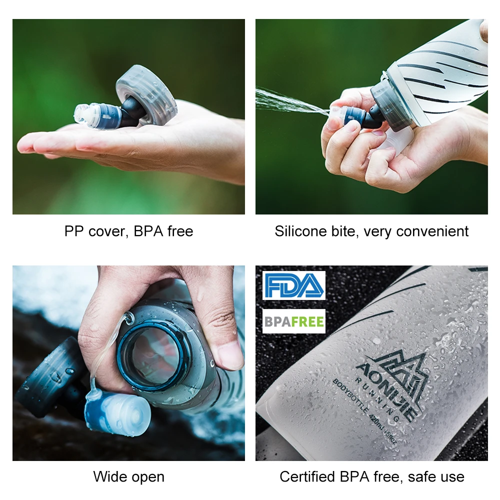 Уличная длинная силиконовая сменная трубочка для укусов AONIJIE мягкая складная