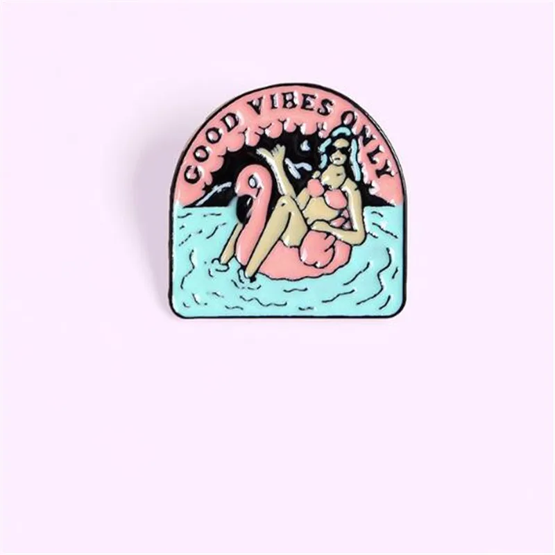 Новый мультфильм плавательный бассейн значок украшения одежды аксессуары