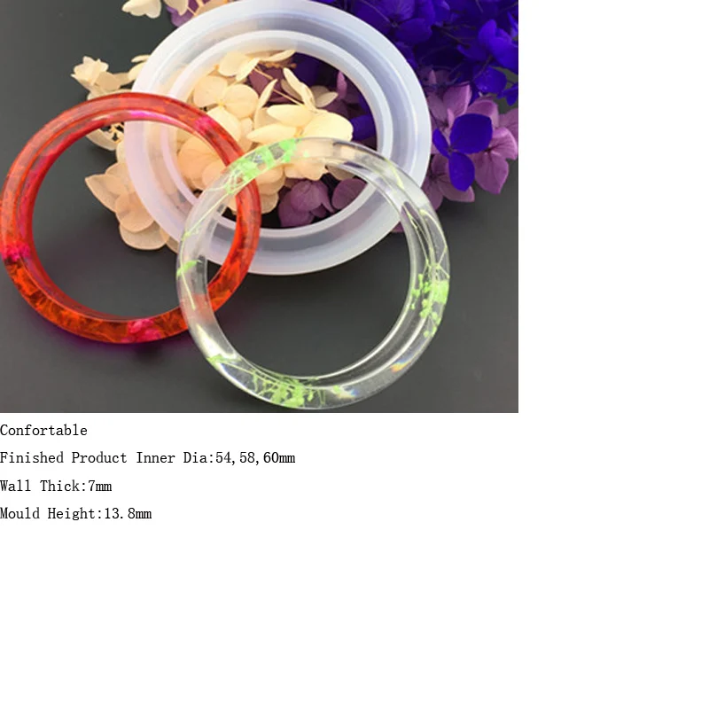 Comfortable 54mm 1 шт. Мягкая силиконовая Ювелирная Форма браслет из эпоксидной смолы Форма для браслета ручная Смола ремесло форма для изготовления ювелирных изделий - Цвет: Comfortable 54mm