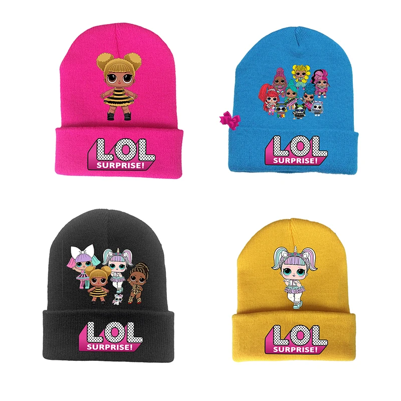 L.O.L. Сюрприз! Шапки Новые облегающие вязаные флуоресцентные шапки детские