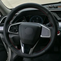 steering wheel cover hand sewn diy top layer leather for civic 2019 2021cr v 2017 2020 breeze car accessories